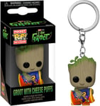 MARVEL I AM GROOT WITH CHEESE PUFFS 2" POCKET POP KEYCHAIN VINYL FIGURE FUNKO