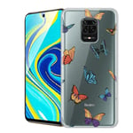 ZhuoFan Xiaomi Redmi Note 9S/9 Pro Case, Phone Case Transparent Clear with Pattern [Ultra Slim] Shockproof Soft Gel TPU Silicone Bumper Back Cover For Xiaomi Redmi 9 Pro 6.67 inch (Butterfly)