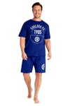 Chelsea F.C. Mens Short Pyjama Set Blue PJ T-Shirt Shorts Loungewear Nightwear