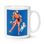 Pin Up Girl 10oz Mug Cup Help Wanted Gil Elvgren Sexy Vintage Poster Dog