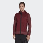 Adidas Terrex Tech Flooce Hooded Hiking Fleece Jacket Retkeilyvaatteet Shadow Red