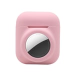 Silikonetui til Apple AirPods Gen 1/2 med AirTag-lomme - Pink