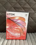 TDK DVD RW 4.7 GB 5 Pack Reinscriptible 4X Speed New Sealed