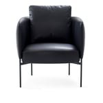 Adea - Bonnet Club Chair, Leather Upholstery, Black Metal Leg, Removable Upholstery, Cat. 8, Master 80