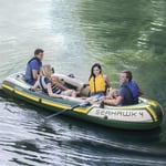 Intex Seahawk 4 Person Inflatable Outdoor Water Boat Set with Oars and Hand Pump