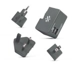 Multi Travel USB Plug Adapter - UK, US, Europe