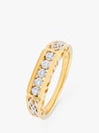 L & T Heirlooms Second Hand 9ct Yellow & White Gold Weave I Love You Diamond Band Ring, Gold/Silver