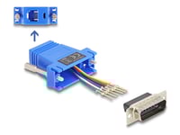 Delock Assembly Kit - Seriell Adapter - 15 Pin D-Sub (Db-15) (Hane) Skruvbar Till Rj-12 (6 Stift) (Hona) - Individuellt Tilldelningsbar Seriell Gränssnitt - Blå