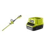 Ryobi OHT1850X ONE+ Cordless Hedge Trimmer, 18 V (Body only) & RC18120 18V ONE+ Compact Charger