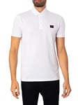 HUGO Mens Dereso232 Cotton-piqué Slim-fit Polo Shirt with red Logo Label