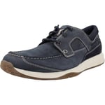 Clarks Homme Dentelle Sailview, Nubuck Bleu Marine, 42.5 EU