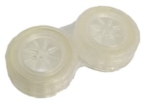 Translucent Clear Contact Lens Storage Soaking Case - L+R Marked - UK Made