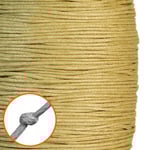 Vaxad bomullssnöre, ca 1mm, beige, 10m beige