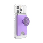 PopSockets: PopWallet+ for MagSafe - Card holder with an Integrated Swappable PopTop for Smartphones and Cases - Lavender