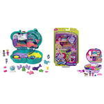 Polly Pocket Otter Aquarium Compact, 2 Micro Dolls, 5 Reveals, 12 Accessories, Pop & Swap Feature, 4 & Up & Jumpin’ Style Pony Compact with Horse Show Theme, Micro Polly Doll & Friend, Ages 4+, GTN14