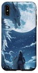 Coque pour iPhone XS Max Guerrier de style animé Visages Lune Loup Fantasy Stars