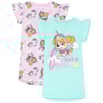 Paw Patrol Girls Skye Unicorn Nightie (2-pack) 5-6 år Rosa/Blå Pink/Blue 5-6 Years
