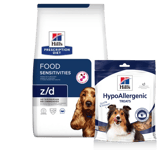 Prescription Diet z/d Food Sensitivities Torrfoder till Hund + Hundgodis - 10 kg + 220 g