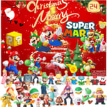 Super Mario Barnkalender för Barn 2023, 24 överraskande julklappar med färgglada Mario-leksaker