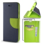 TechSolz Nokia 4.2 - Smart Fancy Fodral Mobilplånbok Marinblå/grön