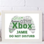 Second Ave White Framed A4 Personalised Xbox Gamers Do Not Disturb Art Print Christmas Birthday Gift