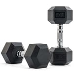 Future 1 - 10kg Hex Rubber Dumbbell Set (Commercial Gym Equipment)