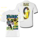 Alexander Isak Vit sportströja t-shirt Sverige Tryck fram & bak 7-8 år 130cl