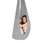 YANFEI Indoor Therapy Swing For Kids Adult Cuddle Hammock Chair Hanging Rope Sensory Great For Autism ADHD SPD Up To 440 Lbs (200Kg) (Color : SILVER GRAY, Size : 100X280CM/39X110IN)