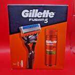 Gillette Fusion 5 With Razor And Shave Gel Gift Set.