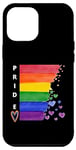 Coque pour iPhone 13 Pro Max Pride Rainbow Honor Hearts Love Violet Bleu Rouge