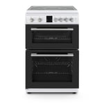 Montpellier MDOG60LW 60cm Gas Double Oven With Lid White - LPG Jets Included