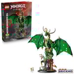 LEGO Ninjago Le Dragon Gardien - Maquette de Figurine de Dragon Articulée - Minifigurine de Maître WU & Présentoir Pittoresque Imitation Roche - Cadeau pour Garçon dès 14 Ans 71847