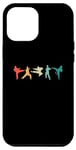 Coque pour iPhone 13 Pro Max Silhouette de boxe vintage pour arts martiaux karaté taekwondo