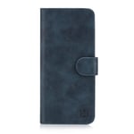 32nd Essential Series - Book Wallet PU Leather Flip Case Cover For Motorola Moto G7 Power, Design With Card Slot and Magnetic Closure - Navy Blue