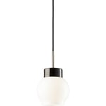 Pendellampa Magda svart, med svart kabel, blank opal E27