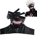 Tokyo Ghoul Kaneki Ken Mask Punk Mask Halloween Masquerade Cosplay rekvisita Gothic Justerbar Dragkedja Mask med avtagbar ögonlapp