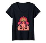 Womens Hinduism Goddess of Wealth Fortune Luxury Beauty Lakshmi V-Neck T-Shirt