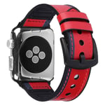 Apple Watch Series 5 44mm genuine leather silicone watch band - Red