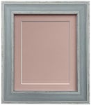 FRAMES BY POST Scandi Cadre photo bleu vieilli avec support rose et panneau arrière 91 x 61 cm pour image de 76 x 50 cm