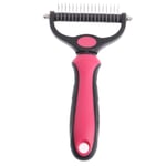 Pet Hair Shedding Trimmer Grooming Dematting Rake Comb Brush To Pink