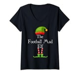 Womens The Football Mad Elf Matching Family Holidays V-Neck T-Shirt