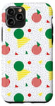 Coque pour iPhone 11 Pro Red Green Yellow Blue Circles Triangles Dots Retro Pattern