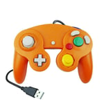 Orange Manette De Jeu Filaire Usb Pour Nintendo Gamecube, Contrôleur De Vibration, Joystick Pour Ordinateur Pc Mac