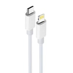 iPhone 13 / 13 Pro / 13 pro Max / 13 mini - USB-C / Lightning kabel - 3A/20W - FAST CHARGE - Hvid - 2 m