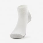 Thorlos Unisex Running Mini Crew Socks - White/Platinum, Medium