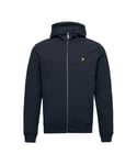 Lyle & Scott Mens And Softshell Jersey Zip Hoodie in Navy - Blue - Size X-Small