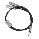 3Pcs Headset Splitter Cable 3.5mm Silver Headphone Splitters Mic Cables For GHB