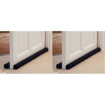 Ram® DOUBLE Sided Door Draft Excluder Self-Adhesive Tape Draught Insulator Strip Foam Seal Fits to Bottom of Door Under Door Draft Stopper 90cm Long (Pack of 2)