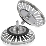2st Diskbänkssil/Shotpropp Diskbänkstopp Hål Köks-/badrumssil Diameter 84mm med kulände, rostfritt stål