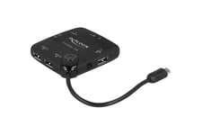 Delock Micro USB OTG kortläsare + 3 portar USB Hub - kortläsare - USB